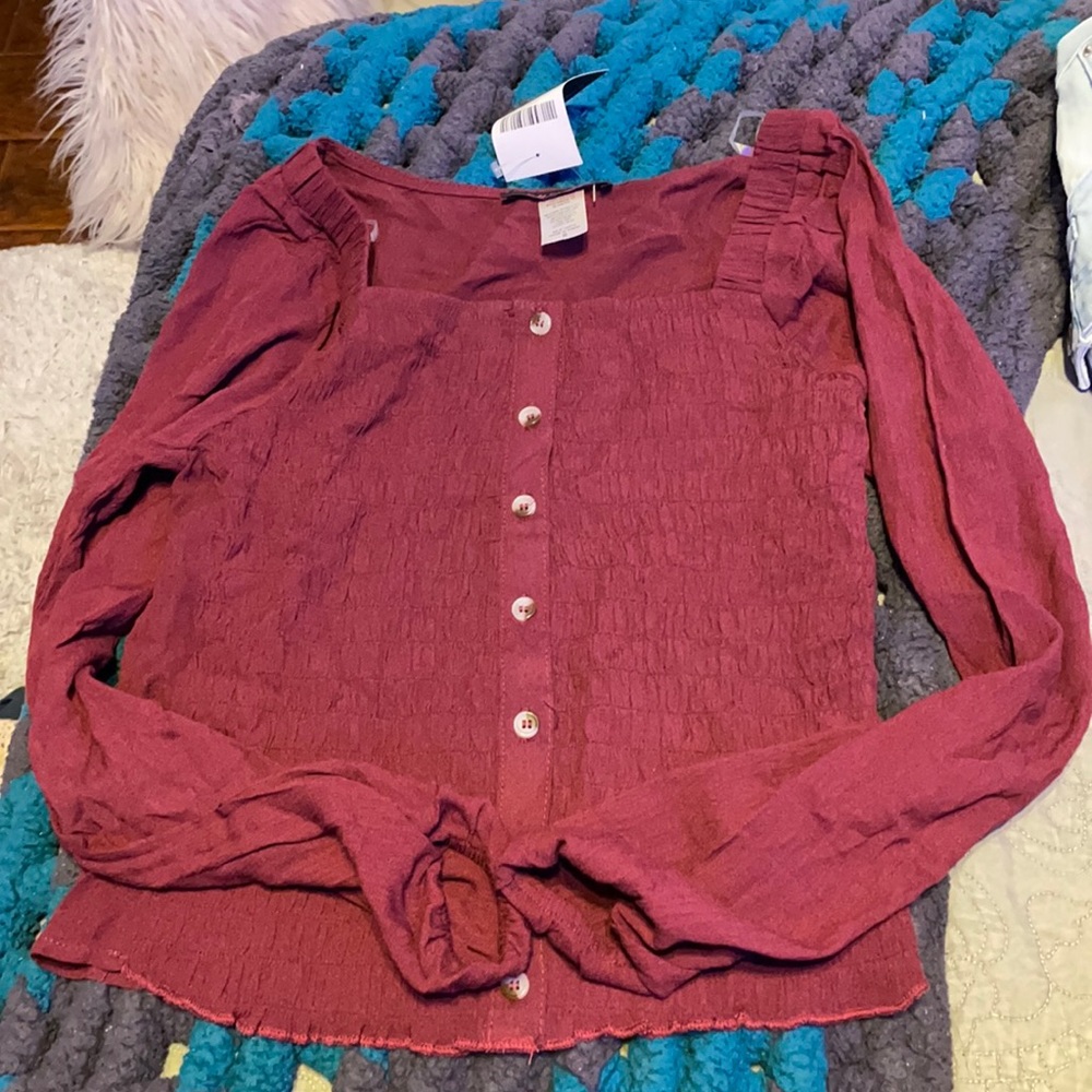 Maroon Blouse Size S Forever 21